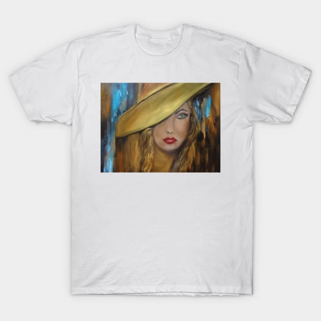 Girl With The Gold Hat T-Shirt by jennyleeandjim